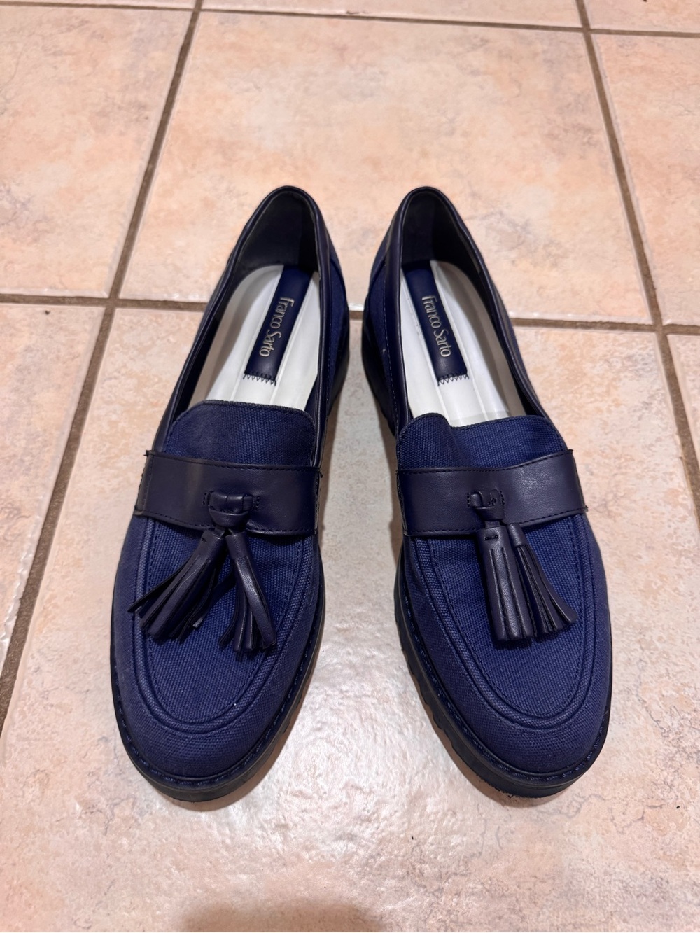 Franco Sarto women’s Navy Tassel Loafers